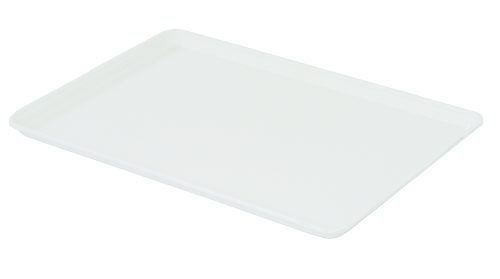 The Quantum Tray, 26W x 18D, crafted in white plastic with raised edges, is displayed from a slightly elevated angle on a plain white background.
