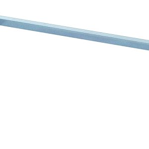 The Quantum Tubular 3-Sided Frame, sized at 36W x 18D, features a minimalist design with four vertical cylindrical supports at each corner. Its steel or aluminum structure has a gray epoxy antimicrobial finish and is accentuated by subtle wire details for versatility.