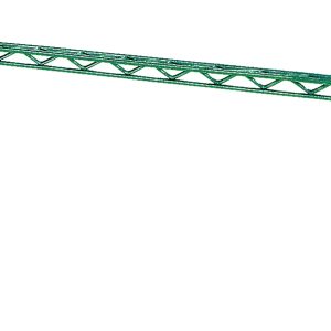 The Quantum Wire Frame, a 3-sided structural truss measuring 36W x 18D with a green epoxy antimicrobial finish, forms a rectangular shape with rounded corners that pops brilliantly against the pristine white backdrop while providing enhanced safety standards.