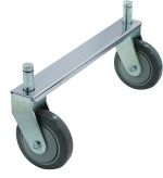 The Quantum Tie Bar, with an 18W chrome-plated finish, accommodates two rigid casters (not included) for enhanced mobility of furniture or equipment.