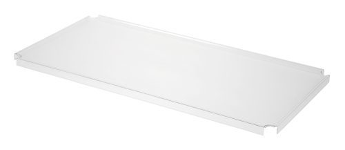 2436COV.jpg The Quantum Shelf Cover is a crystal-clear, transparent rectangular acrylic piece, 36W x 18D, with smooth edges and two notches on opposite corners, set against a plain white backdrop.