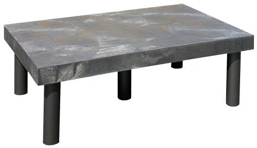 362412DPS.jpg A rectangular, monochrome dunnage rack made in the USA, featuring a stone-like texture and solid cylindrical black legs.