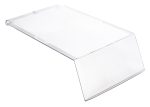 The Quantum Clear Lid is an angled acrylic sheet designed as a sneeze guard for bin QUS120. It features a rectangular shape with a bend for vertical shielding, shown against a white background. Priced per each, it is available in cartons of 12.