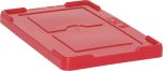 Red Quantum Lid Cover with raised edges and a central circular indentation, featuring text and symbols in one corner. Compatible with DG92035, DG92050, DG92060, and DG92080 for versatile storage solutions.