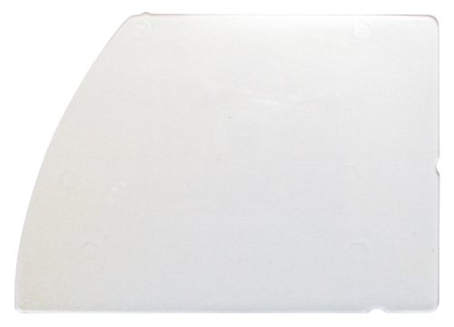 DIV304.jpg A white, rectangular plastic scraper with rounded edges and a slightly curved top left corner resembles a Quantum Bin Shelf Divider for Bin Qtb304 (Pack of 4). The smooth surface, showing scuff marks, suggests its robust construction and American craftsmanship.