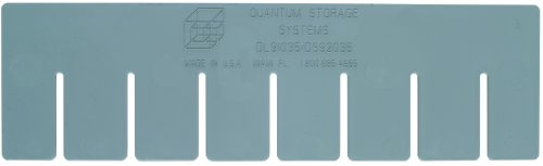 DL91035.jpg The Quantum Long Divider, designed for use with DG91035, is gray and labeled with DL91035/DS92035. It features seven vertical slots and a phone number. This plastic divider comes in a pack of 6 and is proudly made in the USA.