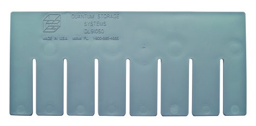 DL91050.jpg Gray Quantum Long Divider for DG91050, featuring six slots and circular indentations, available in a pack of 6. Made in the USA. Contact for inquiries.