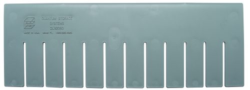 DL92060.jpg The Quantum Long Divider set, designed for DG92060, includes 6 gray plastic dividers with multiple vertical slots for organizing. Made in the USA, they feature branding and product details on the upper left side.