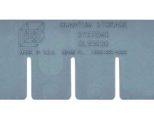 The Quantum Long Divider, made in the USA for use with DG93030, features evenly spaced notches for measuring or spacing. It comes in gray packs of 6 with clear inscriptions and measurement markings.