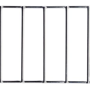 A chrome-plated bike rack with seven vertical bars fits the QMB510C and attaches to a bicycle for secure item transport against a plain white background.