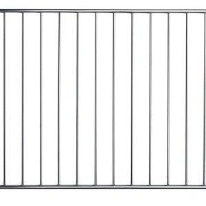 The Quantum Bin Divider, compatible with QMB540C and QMB550C, features a chrome-plated finish and a rectangular shape with a slanted side on the right and handles on the left.