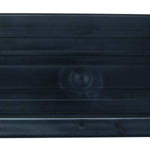 Black, rectangular Quantum Bin Divider, for use with QMS532. Features horizontal grooves and a slightly raised edge. Smooth matte finish with subtle imperfections, crafted in the USA. Pack of 6.