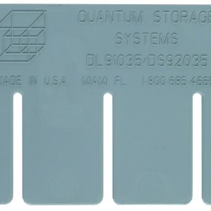 The Quantum Short Divider, designed for use with DG92035, comes in gray and includes evenly spaced bottom slots. Made in USA branding and contact details are embossed on the upper section.