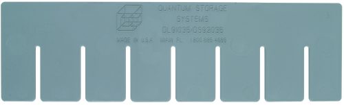 DS92035.jpg The Quantum Short Divider, designed for use with DG92035, comes in gray and includes evenly spaced bottom slots. Made in USA branding and contact details are embossed on the upper section.
