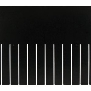 The Quantum Short Divider, black with nine vertical slits, is conductive and made in the USA for use with DG93120CO; it highlights quality and precision.