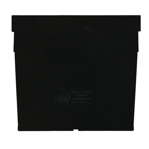 DSB 807 This black, rectangular Quantum Bin Divider bears an embossed emblem and text at the center. Made in the USA, it has a smooth surface with a straight top edge and slightly angled sides, designed for optimal fit with QSB807, QSB808, and QSB814 models.