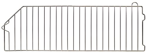 The Quantum Basket Divider, designed for 24D Post Baskets, features a chrome-plated finish and evenly spaced parallel bars. It includes a slight angled section on the left side with two hooks for secure attachment inside an oven, combining functionality and style for various settings.