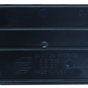 This black plastic Quantum Bin Divider, For Bin Qus210 (Pack Of 6), Made In USA fits the QUS210 bin and has angled corners and parallel ridges for a snug fit.