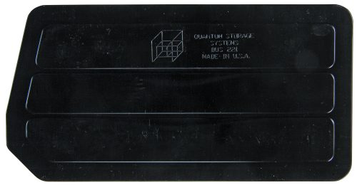 Black rectangular data cartridge featuring Quantum Bin Divider, For Bin Qus221 (Pack Of 6), Made In USA with a logo and textured reflective surface.