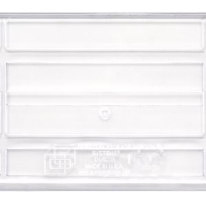 A clear, rectangular plastic lid for bin QUS238, featuring ridged sections and rounded corners with small imprinted details. Sold as a pack of 6.