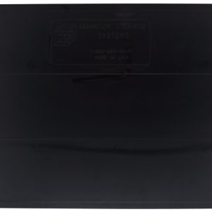 A black Quantum Bin Divider made of plastic with notched ends is designed for use with Qus975 storage bins. The center features the text Quantum Storage Systems and includes a phone number. Proudly made in the USA and available in a pack of 1 for your storage requirements.