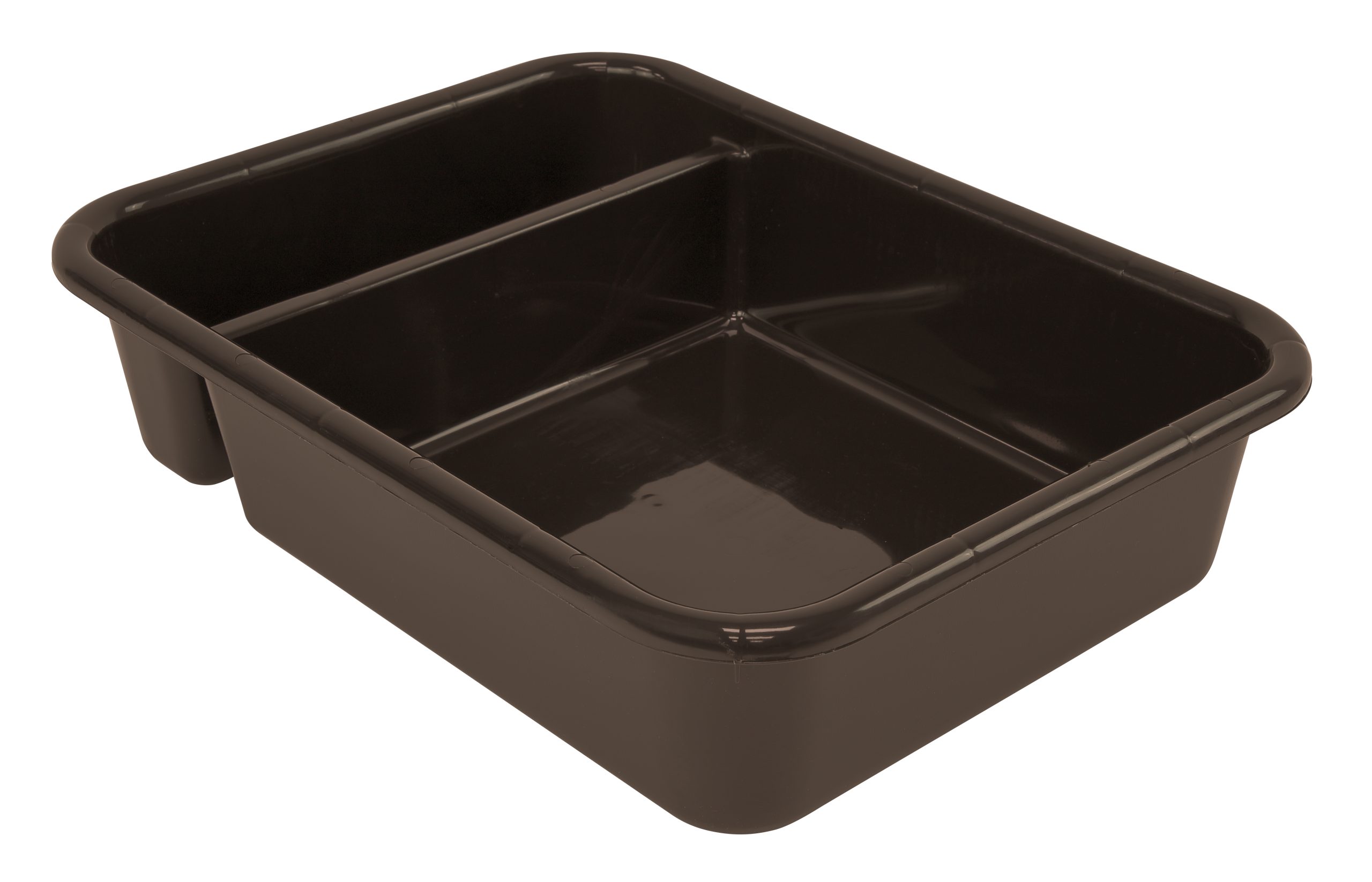 Bussing Tub, 20"W X 15"D X 5"H, (2) Compartment, Polypropylene, Brown, Made In USA, NSF