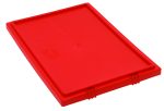 The Quantum Tote Box Lid, designed for SNT190 and SNT195, is made in the USA. It’s a red rectangular flat lid with a smooth surface, featuring side latches and a slightly raised edge, all set against a white background.