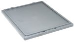 A gray Quantum Tote Box Lid, designed for Snt225 and Snt230, features small hinges on one side and lies flat on a white surface. Made in USA.