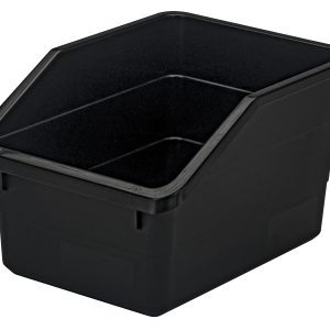 The Quantum Nesting Parts Bin is a white, all-purpose storage solution measuring 10-1/4L x 7-1/2W x 6H, ideal for organizing items. With an open front, sloped sides, and smooth finish with slightly raised edges, its perfect for nesting your essentials. Made in the USA.