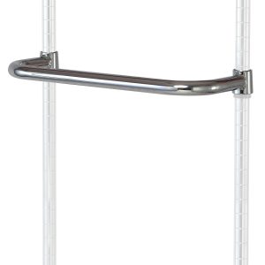 A Quantum Push Handle with an 18W oval bar, crafted from durable 304 stainless steel, is expertly attached to two upright poles and shines elegantly against a plain white background.