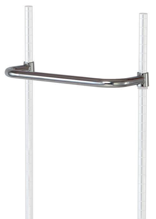 PH18S.jpg A Quantum Push Handle with an 18W oval bar, crafted from durable 304 stainless steel, is expertly attached to two upright poles and shines elegantly against a plain white background.