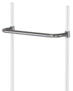 The Quantum Push Handle, 21W, crafted from 304 stainless steel, features a chrome hanging rail attached between adjustable metal poles. Its minimalistic design is perfect for organizing clothes or accessories, and the modular setup allows for easy assembly.