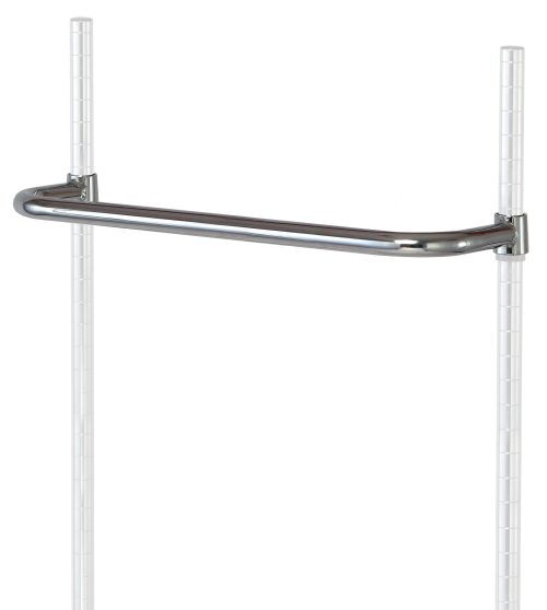 PH24S.jpg The Quantum Push Handle, 24W, crafted from 304 stainless steel, connects two vertical white poles for closet organization, offering a sleek finish and robust support in an elegant upper position.