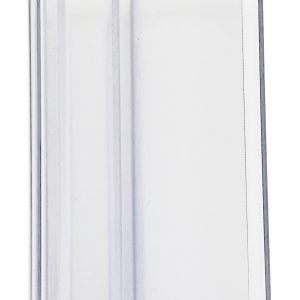 The Quantum Post Label Holder includes 12 transparent plastic bookends with a 4 x 2 label holder, designed to keep books upright. The vertical support and horizontal base slide under books for stability, making it ideal for organized shelving.