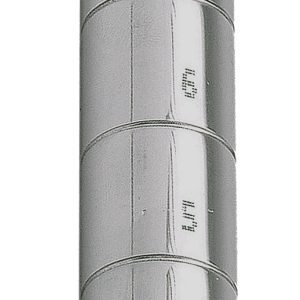 The vertical close-up features a Quantum Post with leveling legs, shiny 304 stainless steel with numbered grooves from 1 to 11 in 1 increments, measuring 14H. It includes (1) W-PLI and (1) W-PLB and is set against a white background.