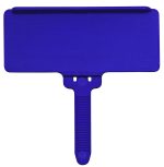 A blue squeegee featuring a rectangular blade and ribbed handle, ideal for cleaning, is shown against a white background. Its as practical as the Quantum Hanging Label Tag pack of 25, perfect for organizing any household or workspace.