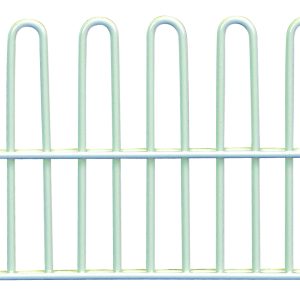 The Quantum Partition Store 5 Basket Short Divider is a metal wire rack with vertical loops in two rows, offering a simple and efficient design to organize or dry items, perfect for your storage needs.