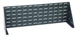 The Quantum Bench Rack is a gray enamel 18L x 8W x 19H bracket made of durable 16 gauge steel with a louvered design and evenly spaced slots ideal for equipment mounting or support.