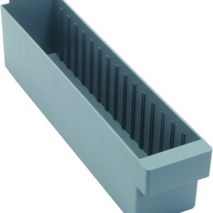The Quantum Super Tuff Euro Drawer, made in the USA from high-impact polystyrene, features a gray rectangular ice cube tray with multiple vertical partitions ideal for creating elongated ice sticks.