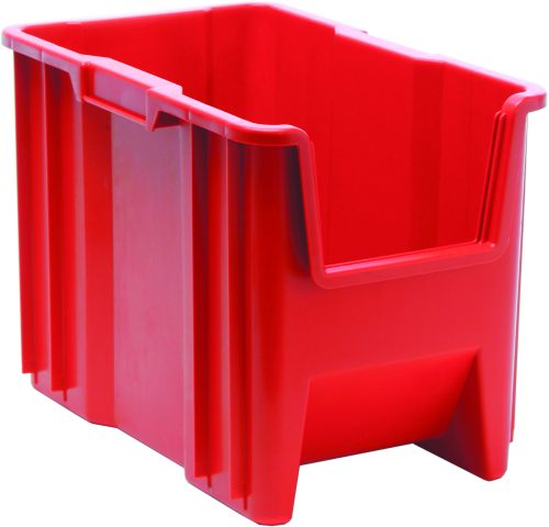 QGH600_RD.jpg The Quantum Stacking Container is a large, open-topped red bin made of injection molded high-density polypropylene with reinforced sides and a rectangular shape. It measures 17-1/2 x 10-7/8 x 12-1/2, perfect for organizing or transporting and ideal for stacking. Made in the USA.