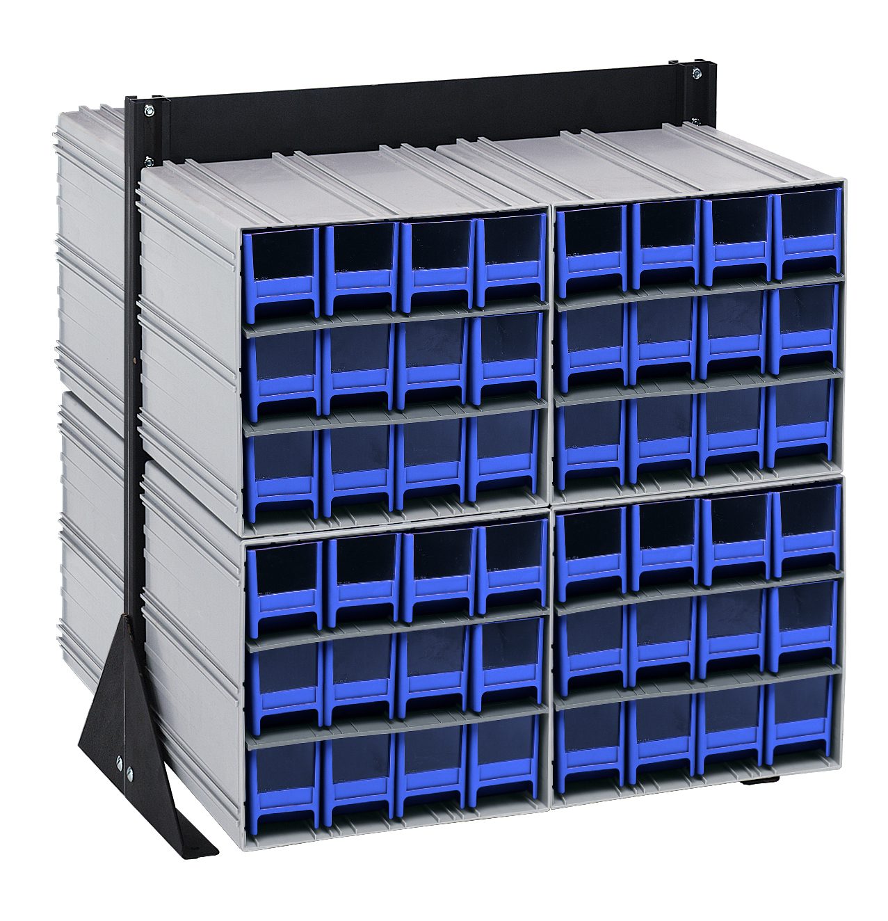Quantum Interlocking Storage Cabinets Floor Stand, Double Sided. Black