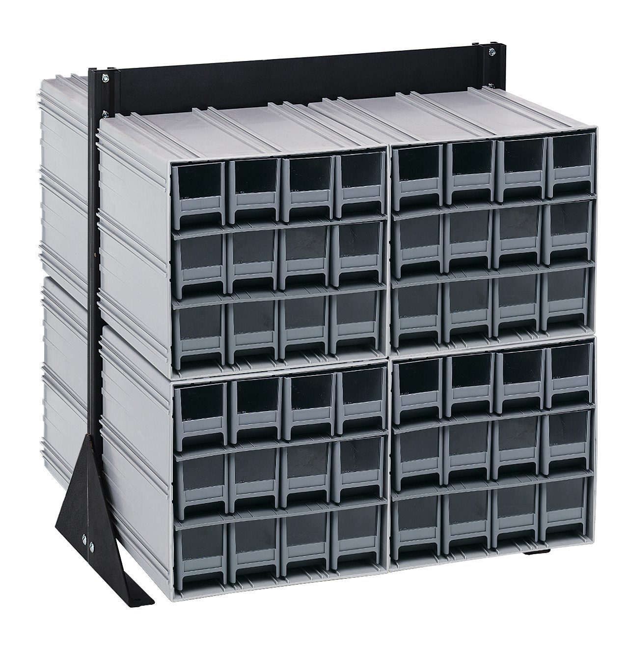 Quantum Interlocking Storage Cabinets Floor Stand, Double Sided. Black