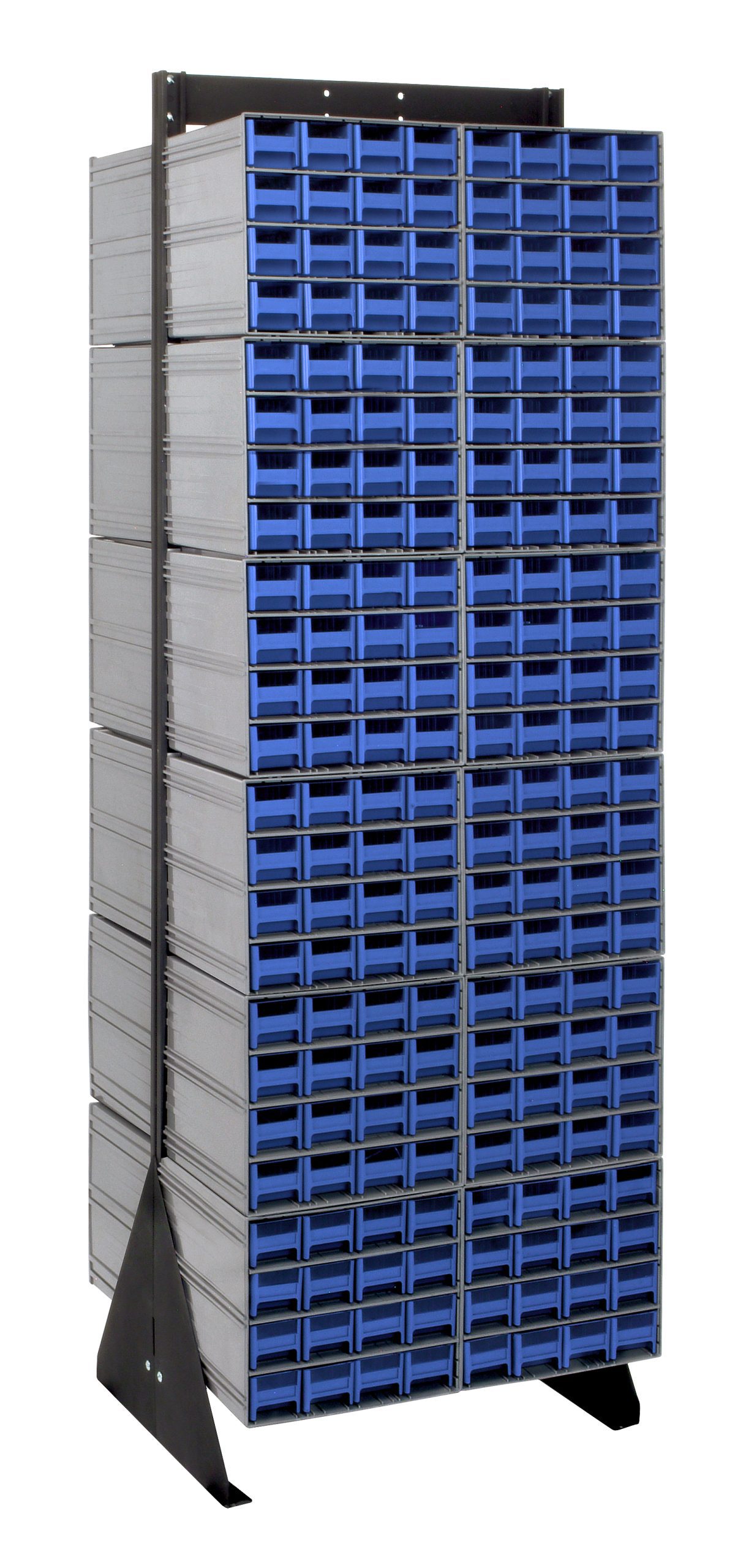 Quantum Interlocking Storage Cabinets Floor Stand, Double Sided. Black