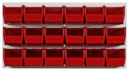 QLP-3619HC-230-18_RD.jpg The Quantum Louvered Panel, measuring 36L x 11D x 19H, has an oyster white enamel finish and holds 18 clear Qus230 bins. Perfectly aligned on heavy-duty cold-rolled steel, its ideal for organizing small items. (Mounting hardware not included.).