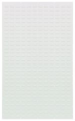 The Quantum Louvered Panel, a wall-mounted 36L x 61H heavy-duty panel made from 16 gauge cold rolled steel with an oyster white enamel finish, features a grid of rectangular slots evenly spaced across its surface.