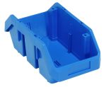 The Quantum Quickpick Bin, made in the USA from durable heavy-duty polypropylene, offers double-sided access and efficient organization. Measuring 12-1/2W x 6-5/8D x 5H, this blue bin is perfect for neat storage on any white backdrop.