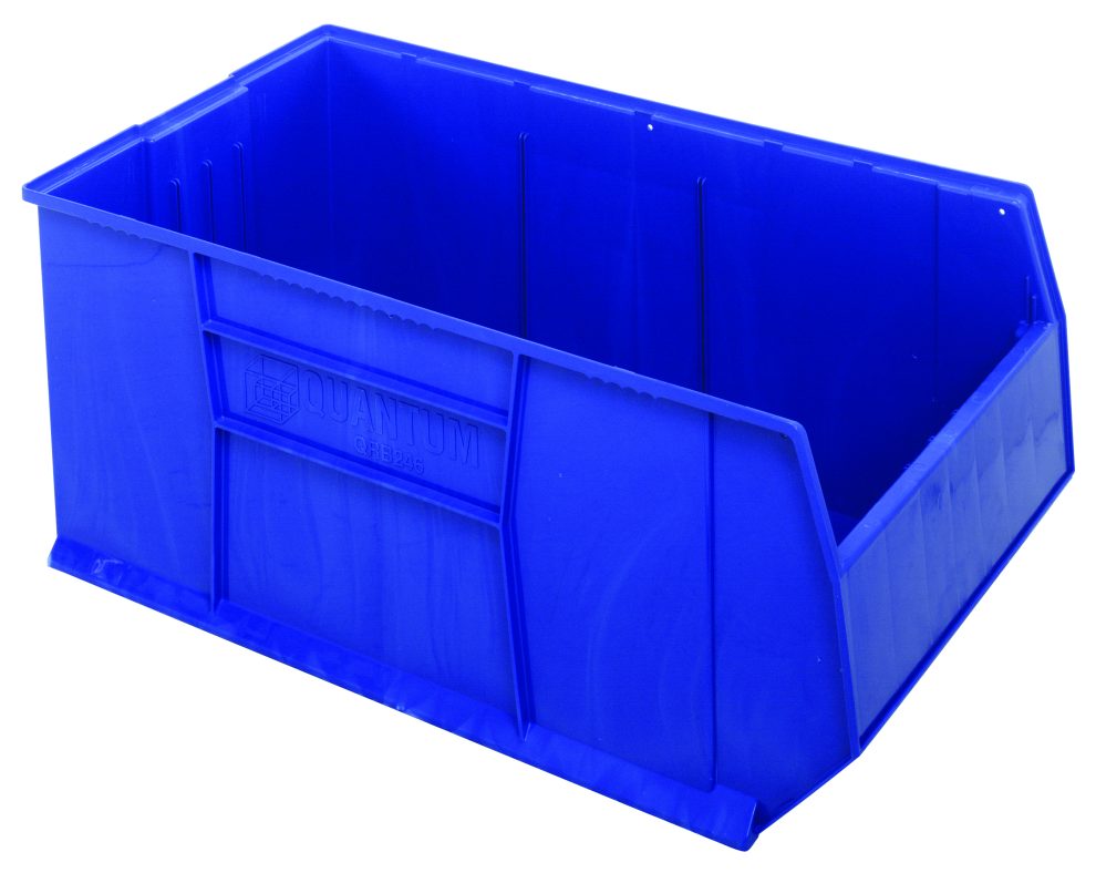 Blue Quantum RackBin container, 23-7/8 inches wide, sized for 42 inch deep pallet rack