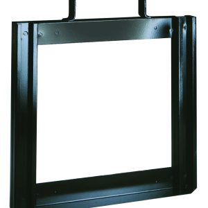 The Quantum Tip Out Bin Portable Frame features a black powder-coated steel frame, measuring 24W x 14H, with a top handle. Its industrial design includes a flat base and vertical sides, ideal for portability (bins sold separately).