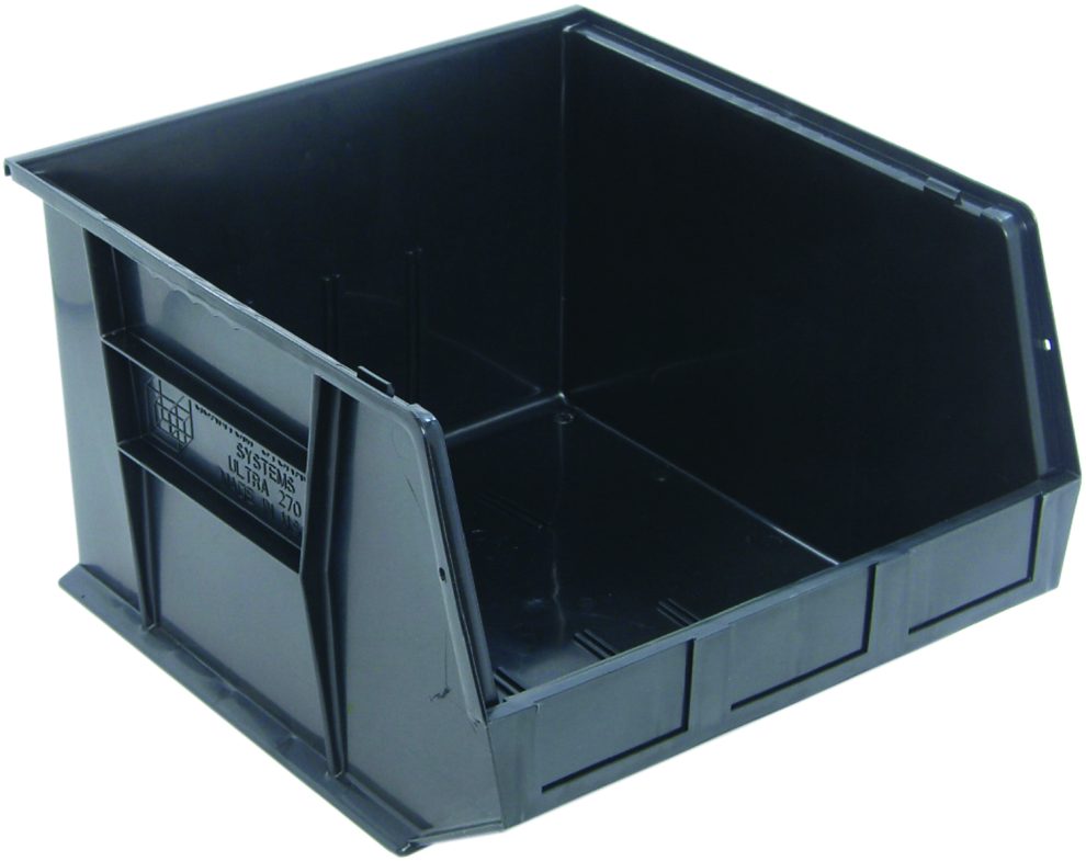 Black conductive Quantum bin, 16-1/2 inches wide by 18 inches deep by 11 inches high