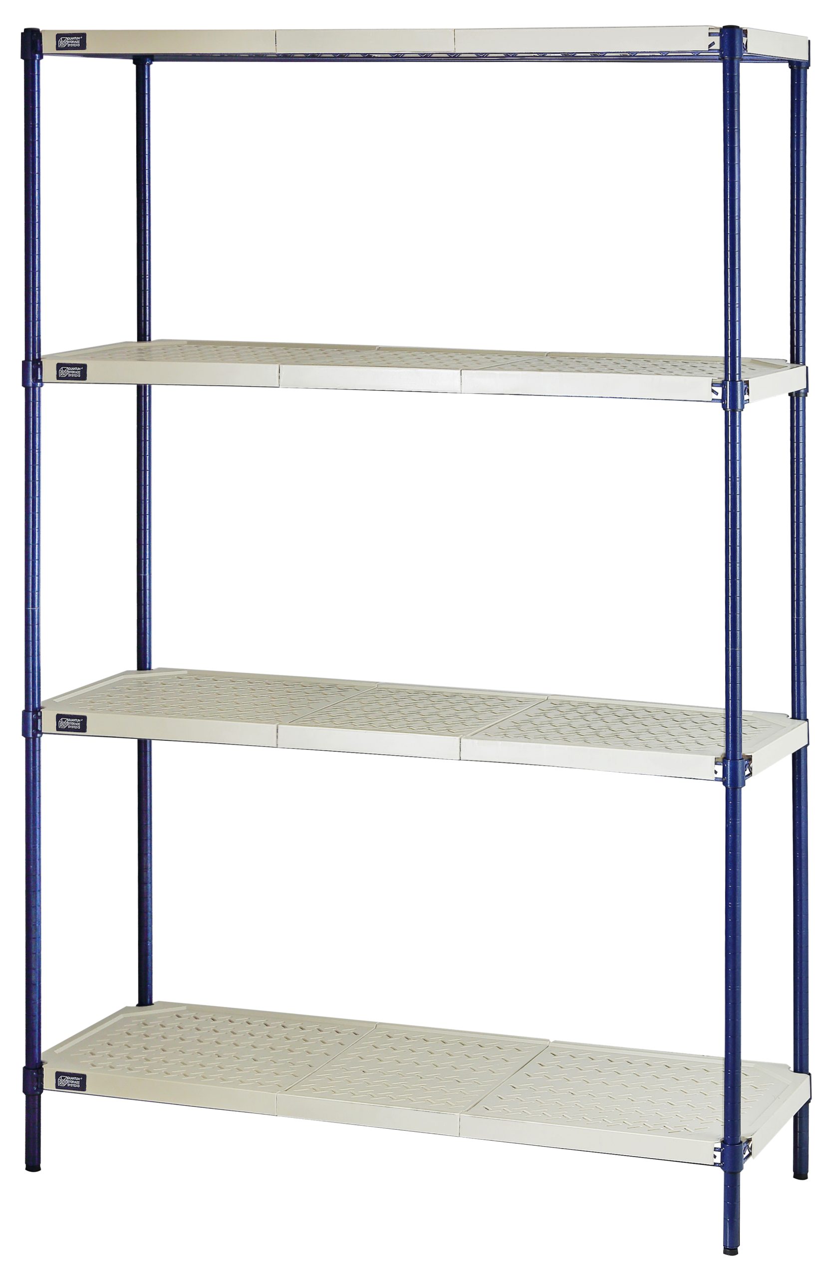 Quantum Shelving Unit, 4-Tier. Weight Per Shelf Approved, 15 Year Warranty On Metal Lifetime Warranty On The Polymer Mat